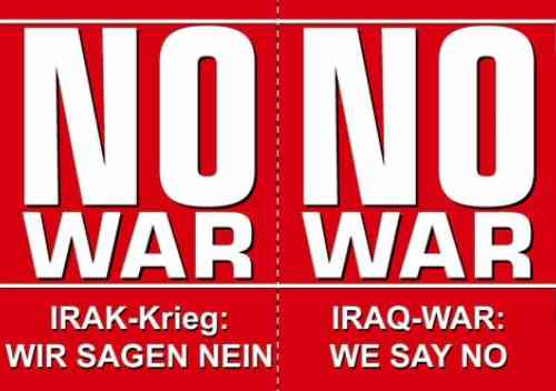 Die NO WAR Postkarte